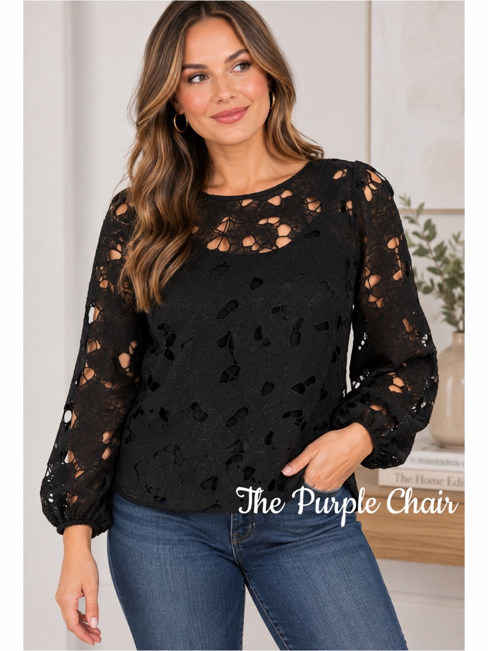 WHITE HOUSE BLACK MARKET NWT Black Long Sleeve Embroidered Butterfly Top 0